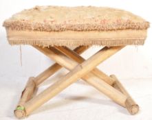 19TH CENTURY VICTORIAN UPHOLSTERED DRESSING STOOL