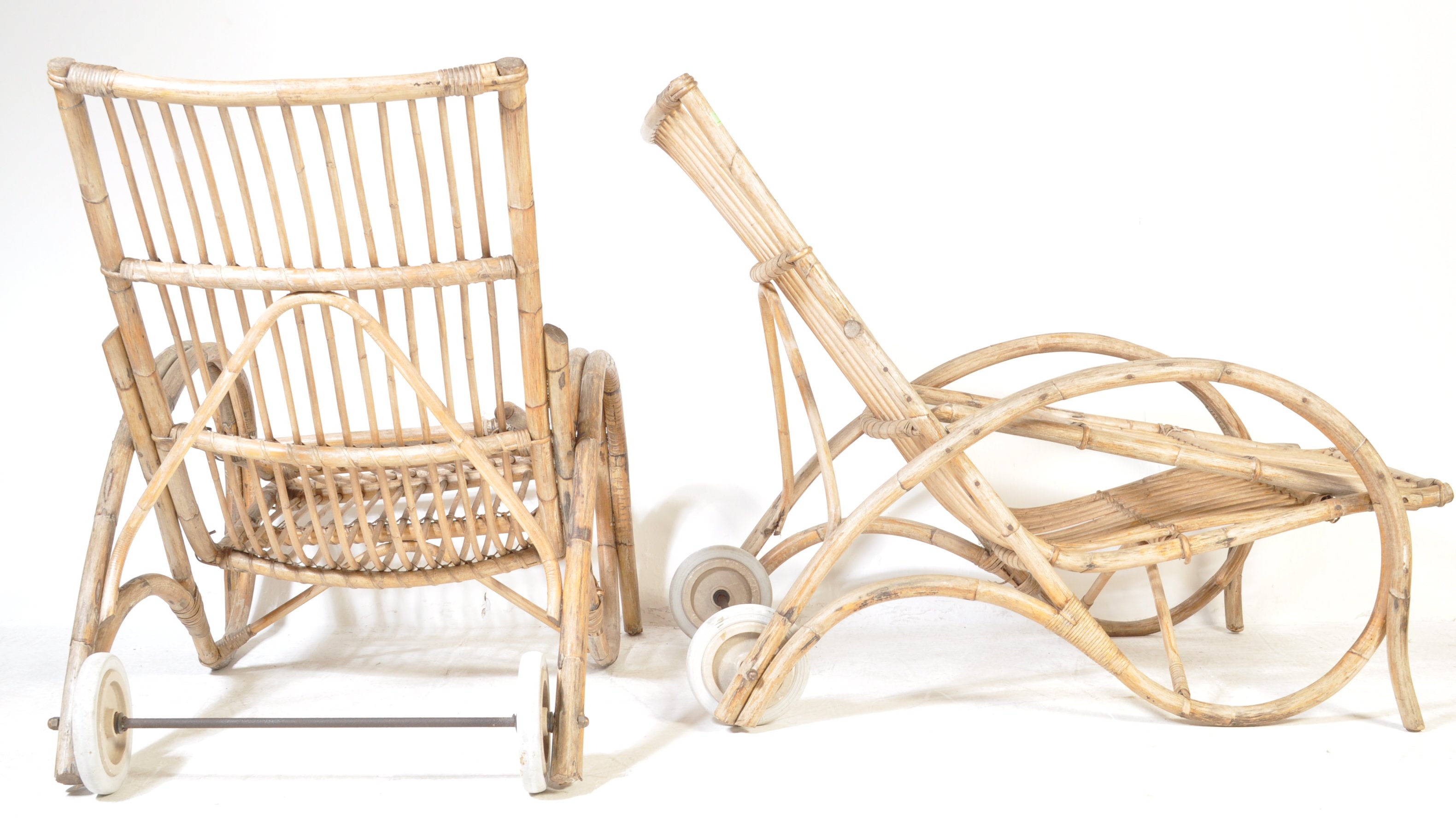 TWO EARLY 20TH CENTURY BAMBOO LOYNGE CHAIR - Image 6 of 6