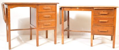 TWO 1940’S AIR MINISTRY STYLE OAK DESK