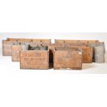 COLLECTION OF SEVEN LUKINS WEDMORE CRATES WITH BOTTLES