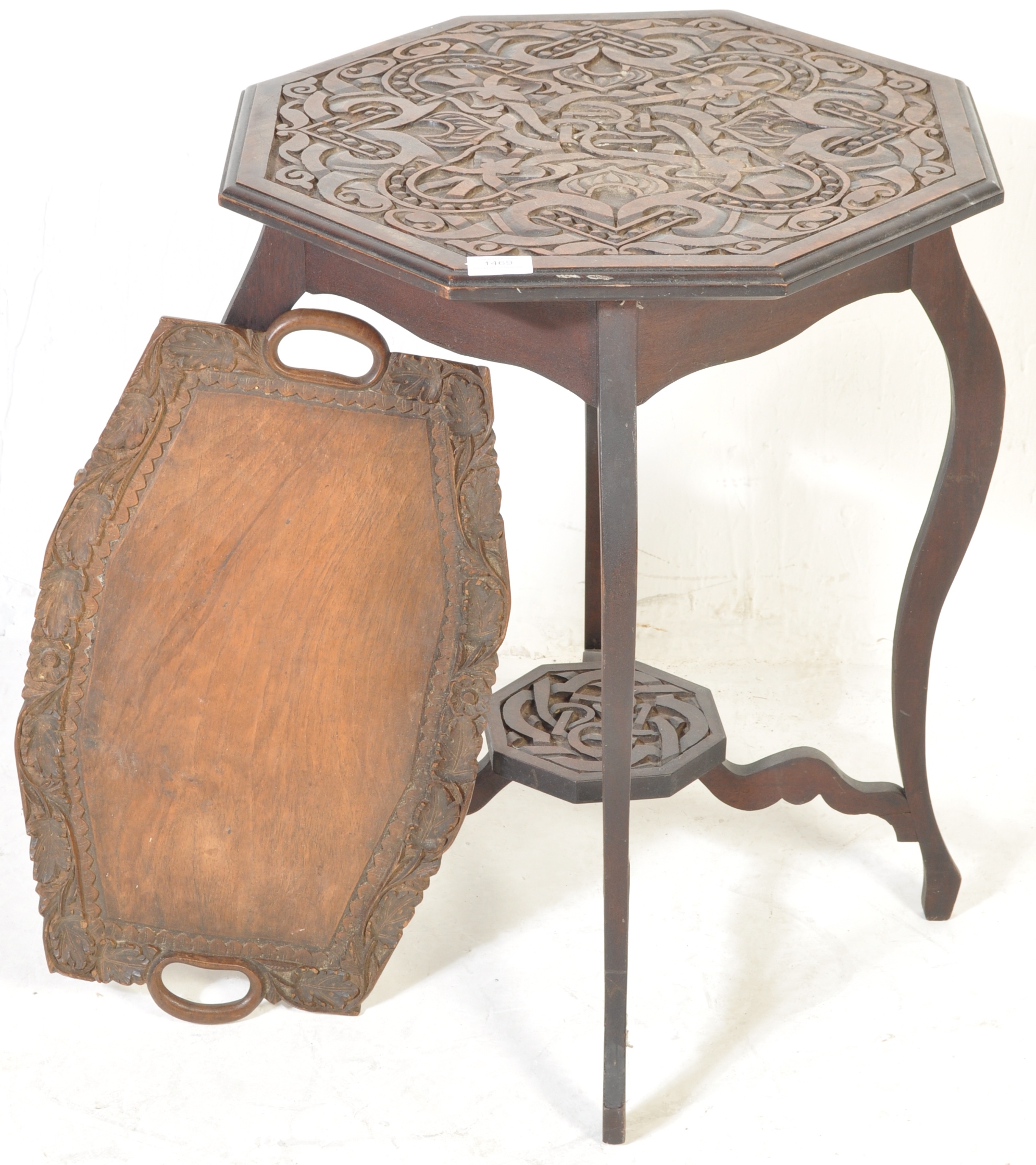 20TH CENTURY HARDWOOD HEXAGONAL TOP OCCASIONAL TABLE - Image 2 of 6