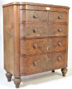 19TH CENTURY VICTORIAN MAHOGANY BOW FRONTED CHEST OF DRAWERS