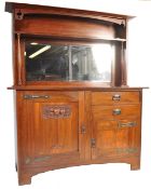 EDWARDIAN ARTS & CRAFTS WALNUT MIRROR BACK DRESSER