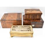 COLLECTION OF WORKBOXES - OLIVE WOOD BOX & OTHERS
