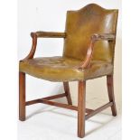 MAHOGANY AND LEATHER GAINSBOROUGH DESK ARMCHAIR