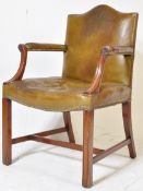 MAHOGANY AND LEATHER GAINSBOROUGH DESK ARMCHAIR