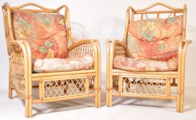 PAIR OF VINTAGE 20TH CENTURY BAMBOO CONSERVATORY CHAIRS