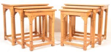 TWO 20TH CENTURY OAK NEST OF TABLES