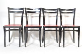 SET OF FOUR MID 20TH CENTURY EBONISED DINING CHAIRS