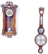 19TH CENTURY VICTORIAN CLOCK AND BAROMETER