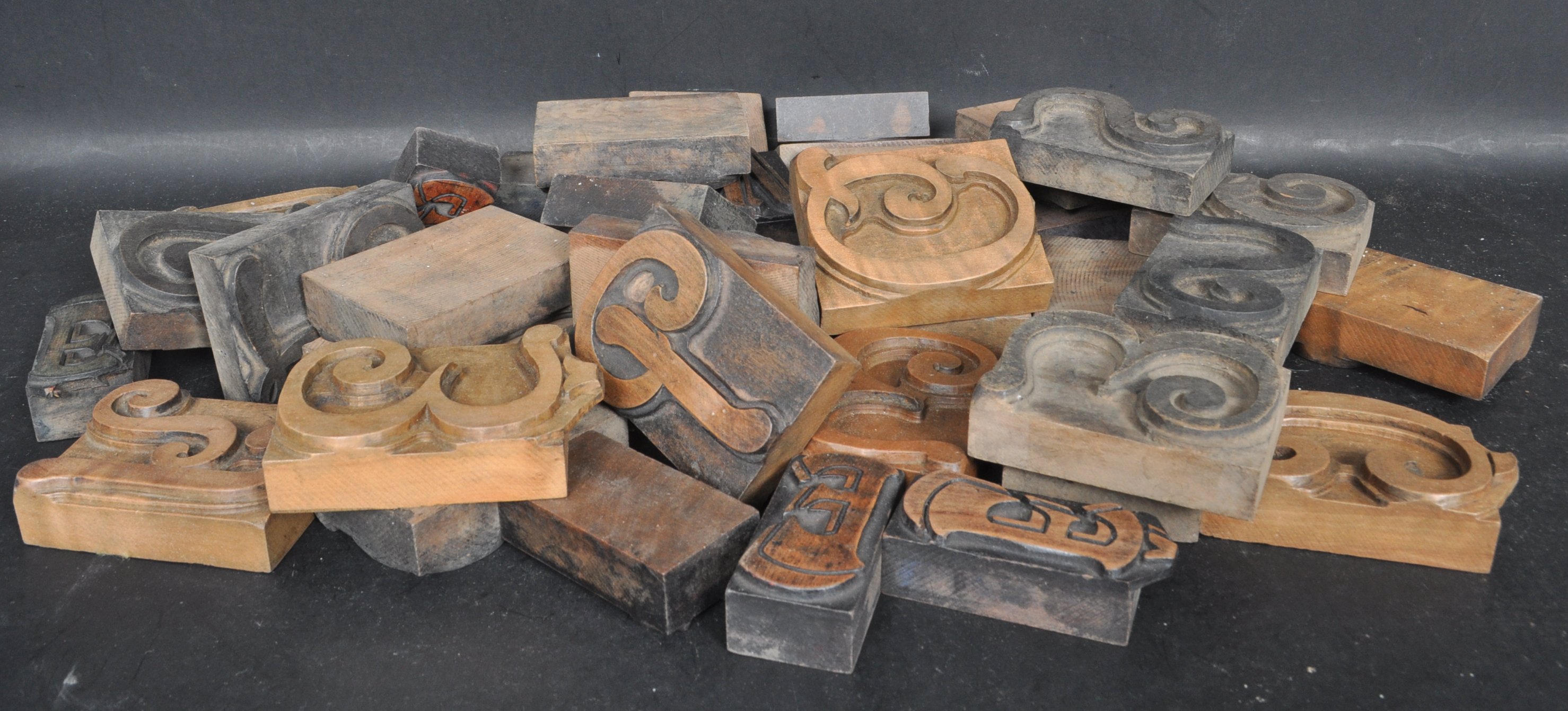 COLLECTION OF WOODEN INDUSTRIAL BLOCK LETTERS