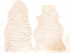 TWO VINTAGE RETRO 20TH CENTURY INTERIOR DESIGN SHEEPSKIN RUGS