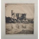 WILLIAM RENISON - ETCHING OF ORKNEY CASTLE