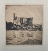 WILLIAM RENISON - ETCHING OF ORKNEY CASTLE