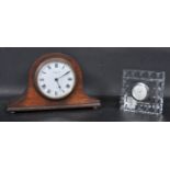 20TH CENTURY CIRCA 1940S OAK NAPOLEONS MANTEL CLOCK WITH ANOTHER