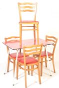 RETRO VINTAGE MID 20TH CENTURY RED FORMICA TABLE AND CHAIRS