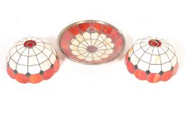 THREE MATCHING TIFFANY STYLE LAMP SHADES