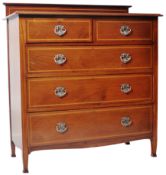 EDWARDIAN MAHOGANY INLAID CHEST OF DRAWERS