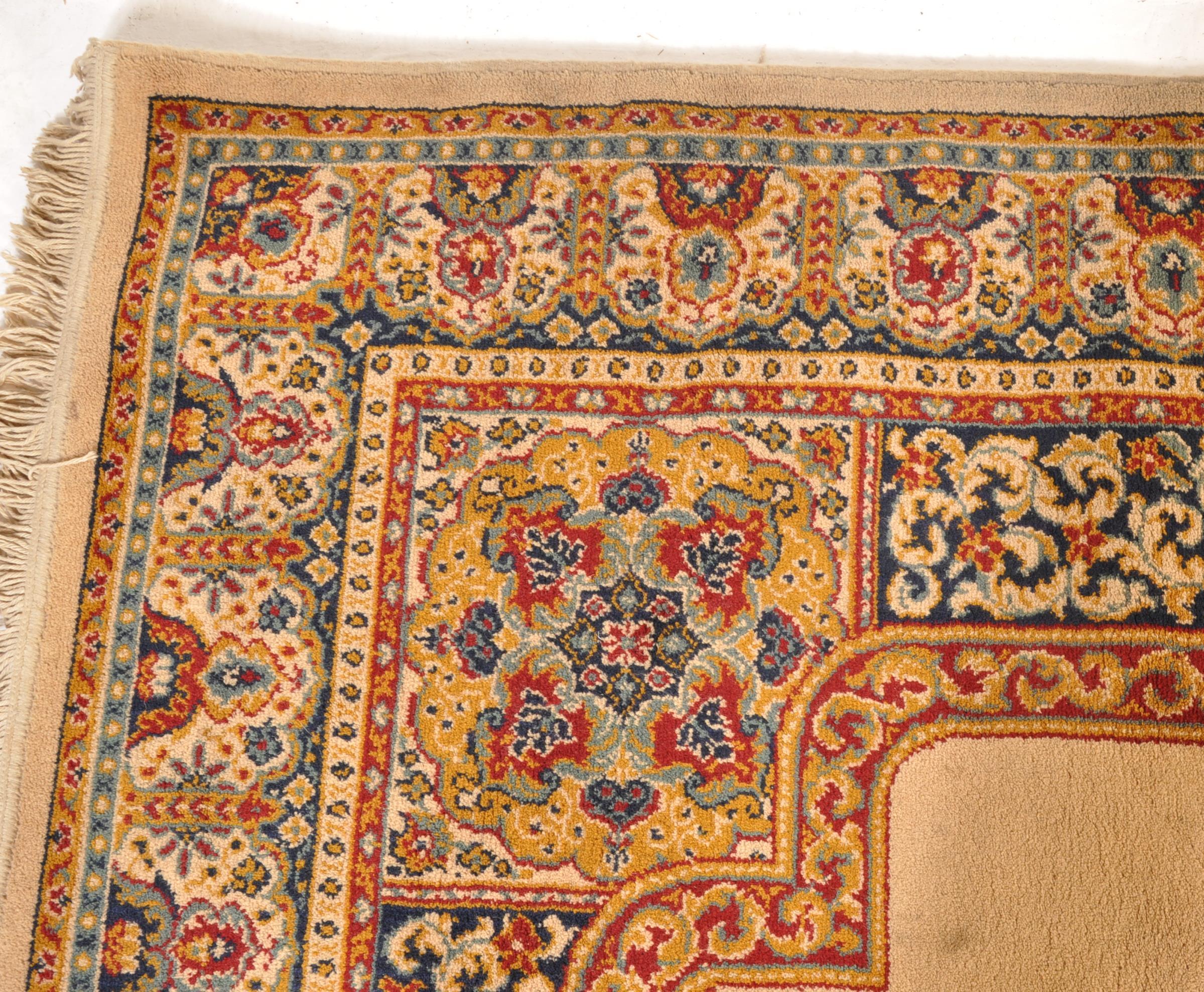 20TH CENTURY PERISAN ISLAMIC CREAM CARPET RUG - Image 5 of 6