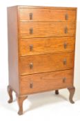 1930’S OAK PEDESTAL CHEST OF DRAWERS