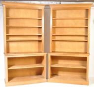 PAIR OF 20TH CENTURY SOLID WALNUT OPEN WINDOW BOOKCASE