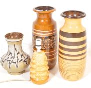 COLLECTION OF FOUR WEST GERMAN FAT LAVA VASES