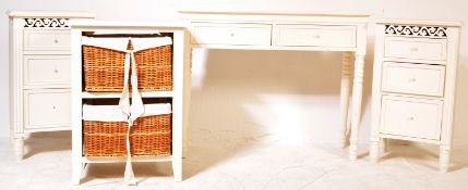 COLLECTION OF PAINTED SHABBY CHIC WHITE FURNITURE