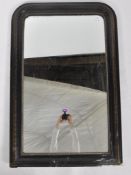 19TH CENTURY VICTORIAN BLACK FRAME MANTEL MIRROR