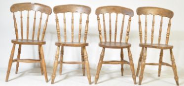 SET OF FOUR VICTORIAN FARMHOUSE KITCHEN CHAIRS