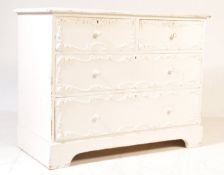 VICTORIAN PAINTED PINE 2 OVER 2 CHEST OF DRAWERS