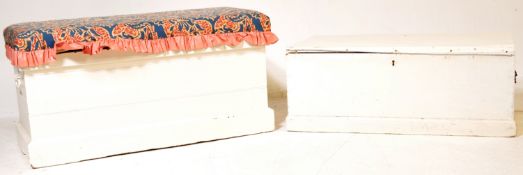 PAIR OF 19TH CENTURY VICTORIAN PAINTED PINE BLANKET BOXES