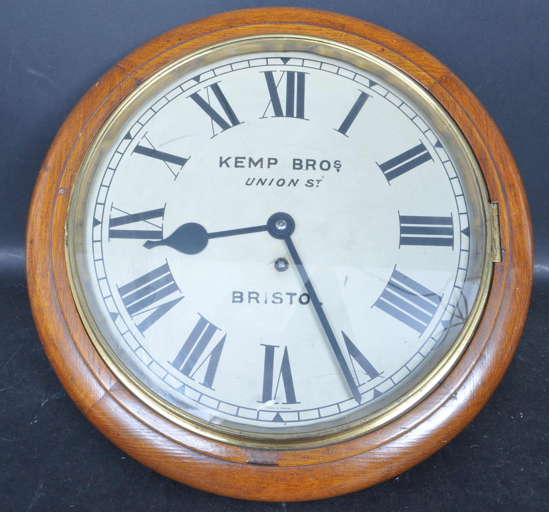 KEMP BROS UNION STREET BRISTOL WALL HANGING CLOCK