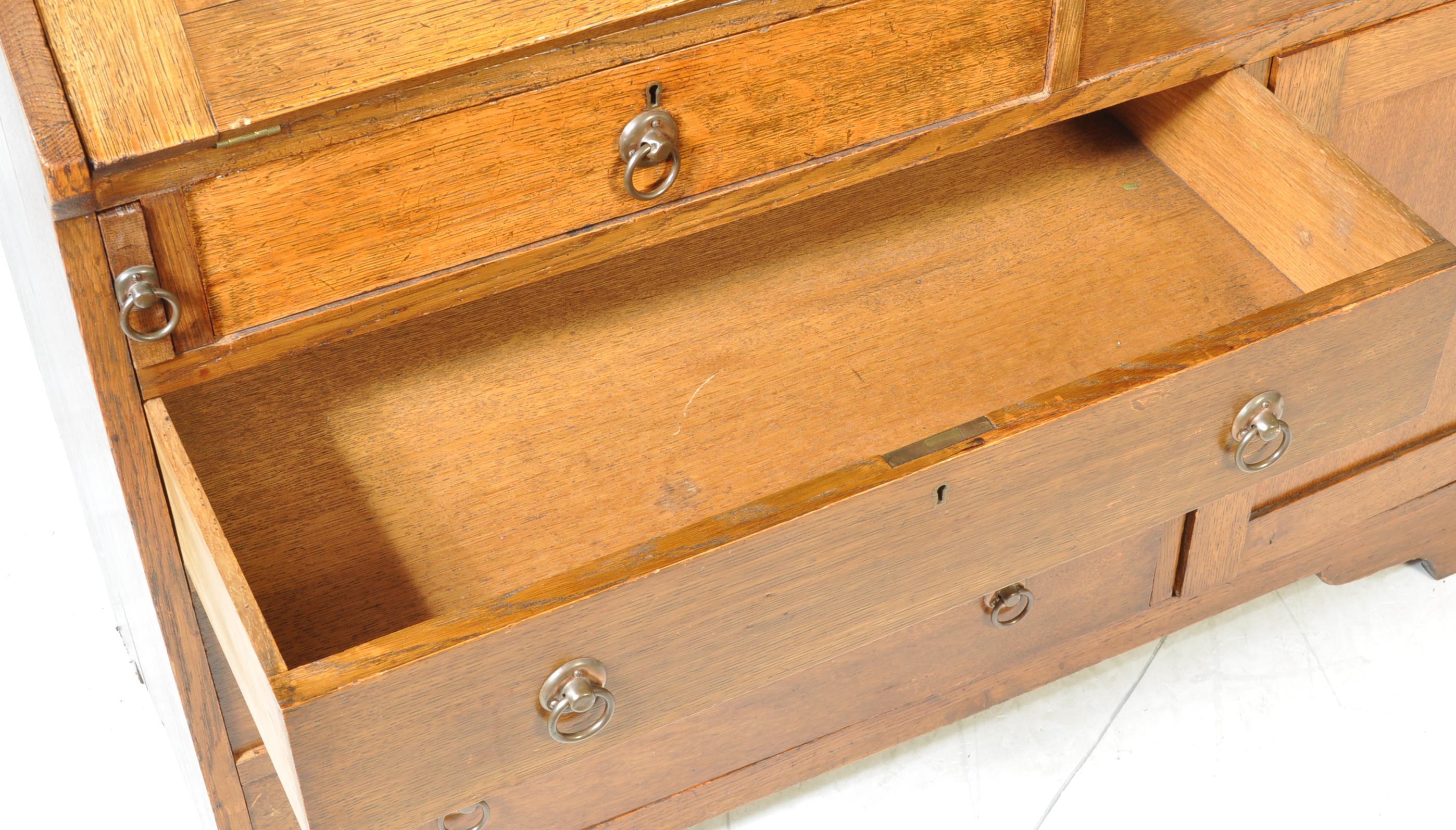 CIRCA 1900'S ARTS AND CRAFTS OAK BUREAU BOOKCASE - Image 8 of 11