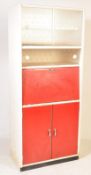 MID 20TH CENTURY TWO TONE RED AND WHITE KITCHEN DRESSER / CABINET