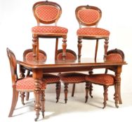 19TH CENTURY VICTORIAN MAHOGANY DINING TABLE AND CHAIRS