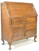 20TH CENTURY HARDWOOD CARVED BUREAU