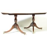 REGENCY REVIVAL MAHOGANY TWIN PEDESTAL DINING TABLE