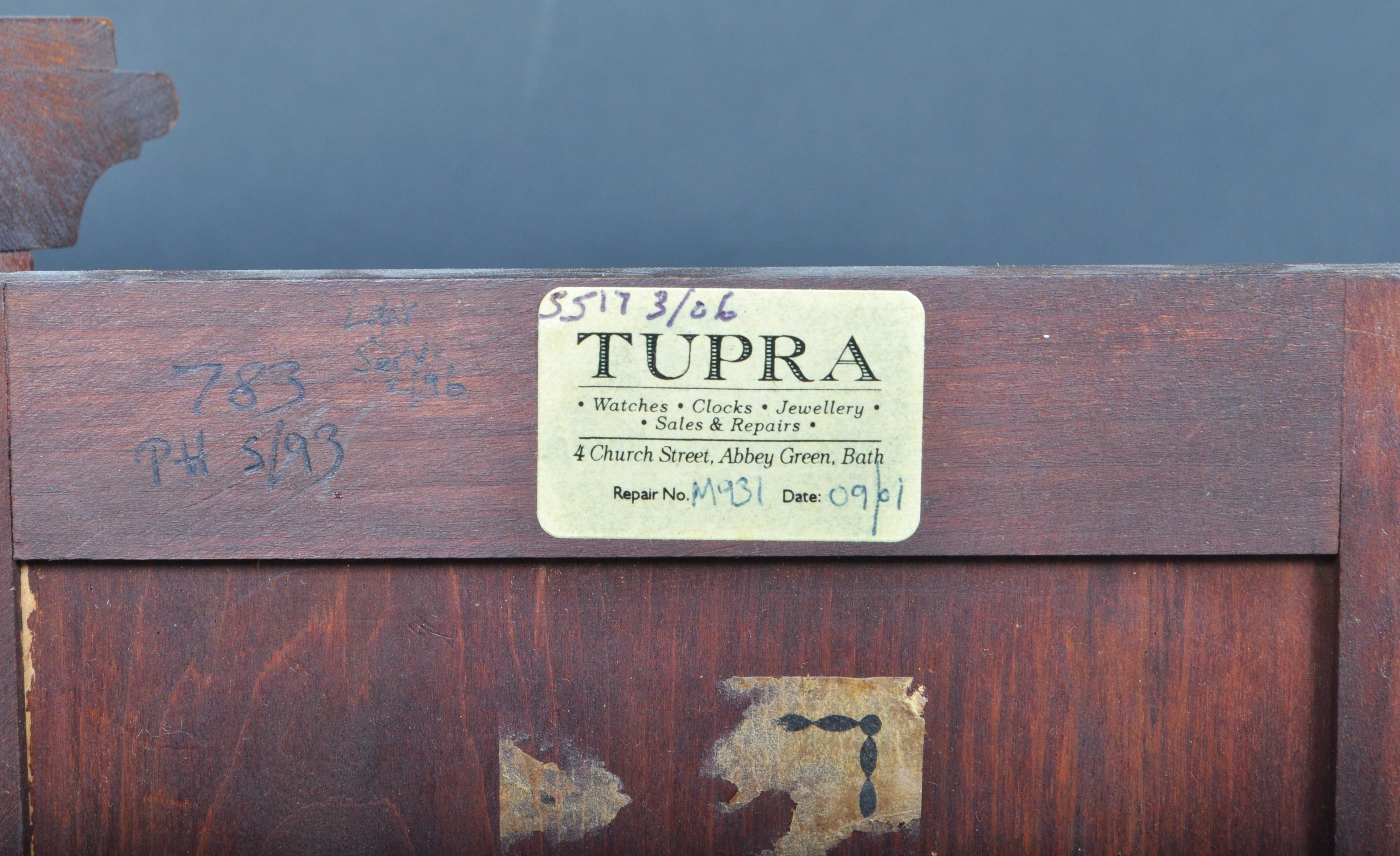 EDWARDIAN MAHOGANY INLAID 8 DAY MANTEL CLOCK - Image 6 of 7