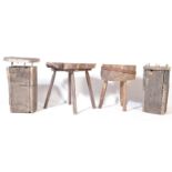 COLLECTION OF FOUR RUSTIC FURNITURE ITEMS