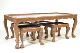 20TH CENTURY HARDWOOD COFFEE TABLE / NEST