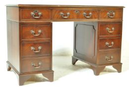 GEORGE III REVIVAL MAHOGANY PEDESTAL WRITING DESK