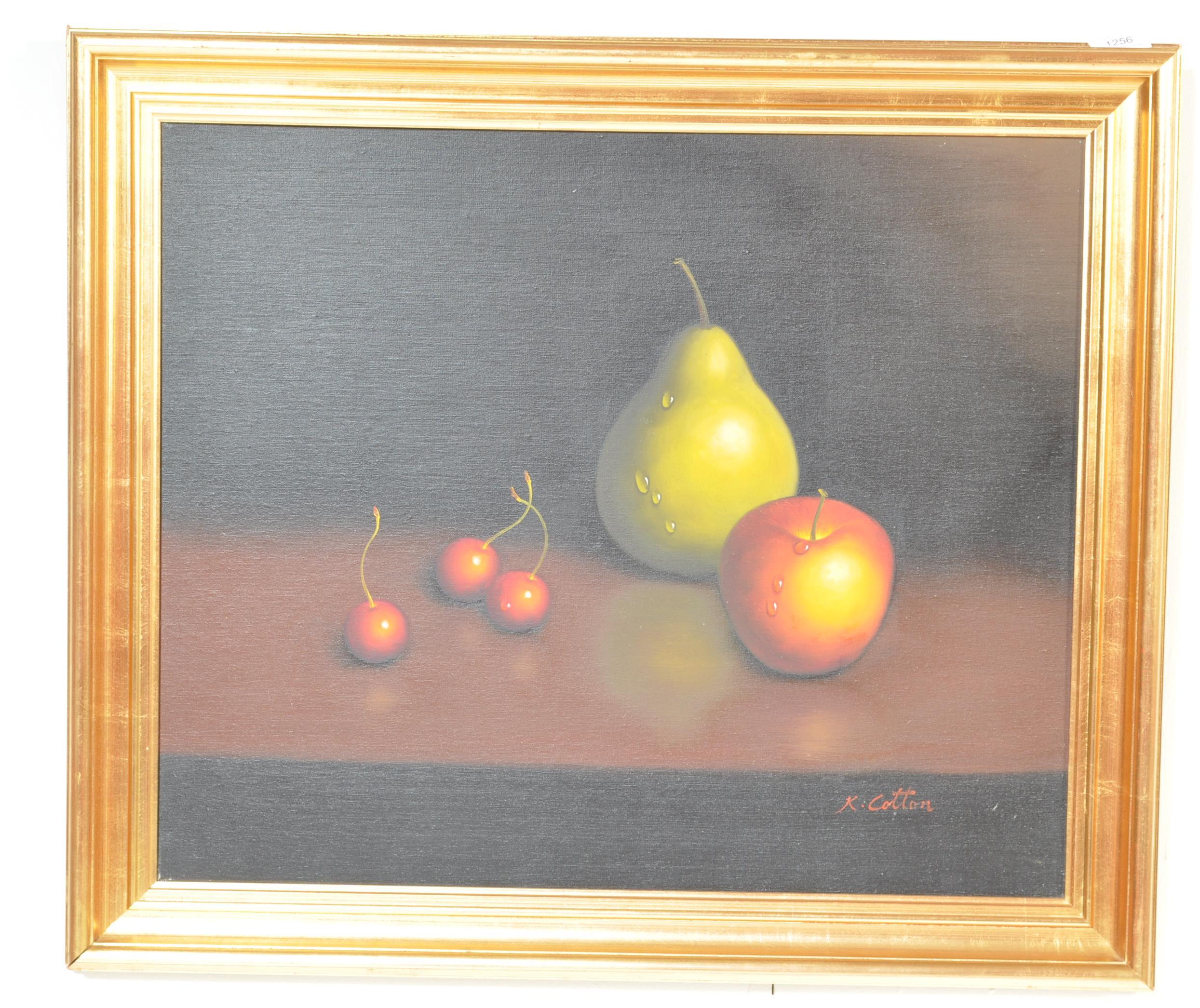 VINTAGE LATE 20TH CENTURY OIL ON CANVAS STILL LIFE by K COTTON