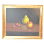VINTAGE LATE 20TH CENTURY OIL ON CANVAS STILL LIFE by K COTTON