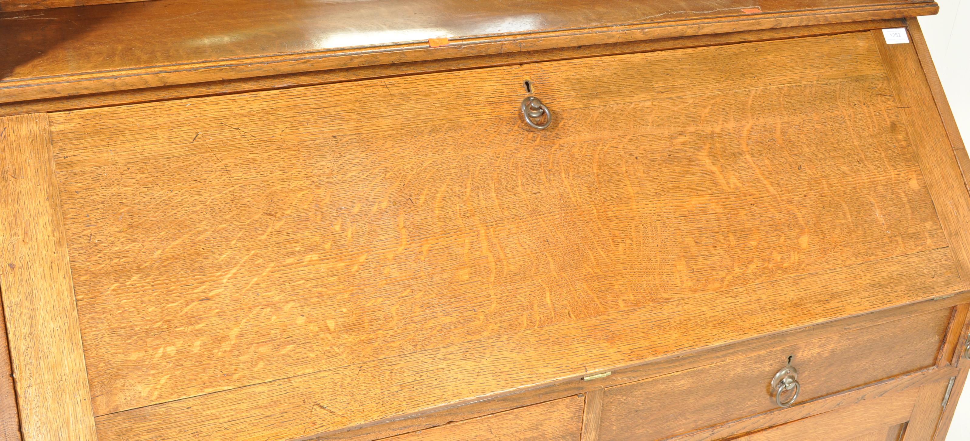 CIRCA 1900'S ARTS AND CRAFTS OAK BUREAU BOOKCASE - Image 4 of 11