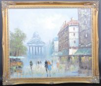 VINTAGE 20TH CENTURY OIL ON CANVAS PAINTING OF PARIS