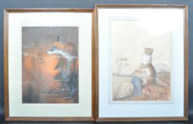 DAVID BLACKE 1944-1992 -BRISTOL SAVAGES - TWO WATERCOLOURS