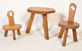 WANDERWOOD NATURAL SIDE TABLE AND STOOL