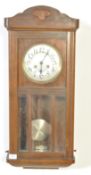 FRENCH CIRCA 1920S 8 DAY OAK CASE WALL CLOCK