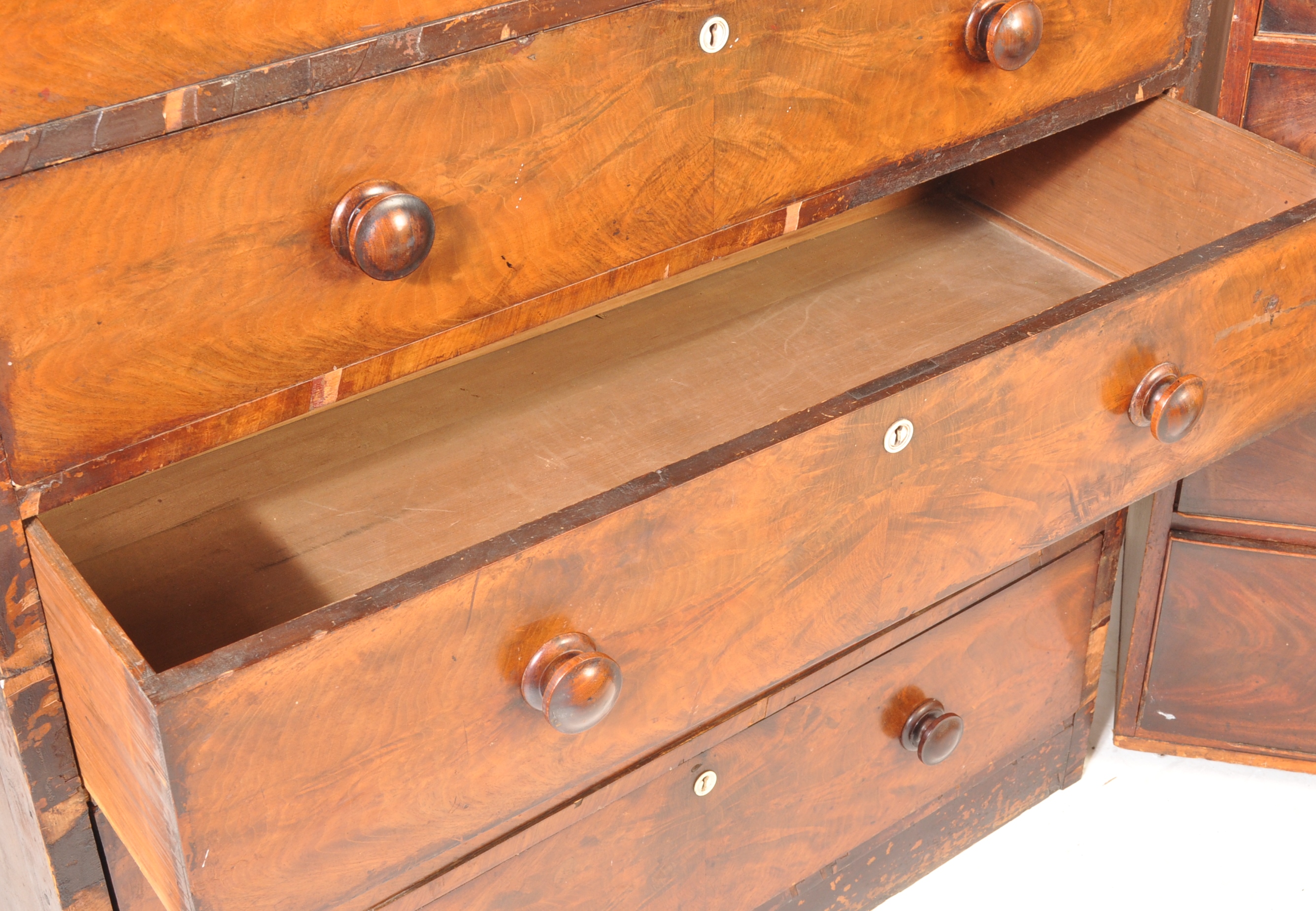 VICTORIAN SCOTTISH MAHOGANY CHEST OF DRAWRRS & OTHER - Image 5 of 10