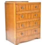 1940'S FIGURED WALNUT CHEST OF DRAWERS